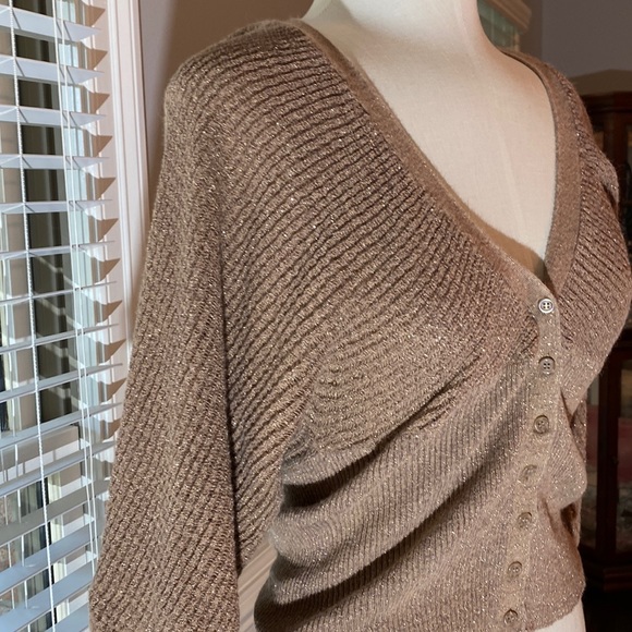 Mossimo Supply Co. Sweaters - ❤️Mossimo Metallic Sweater Cardigan! Brown With Gold Metallic Size Medium